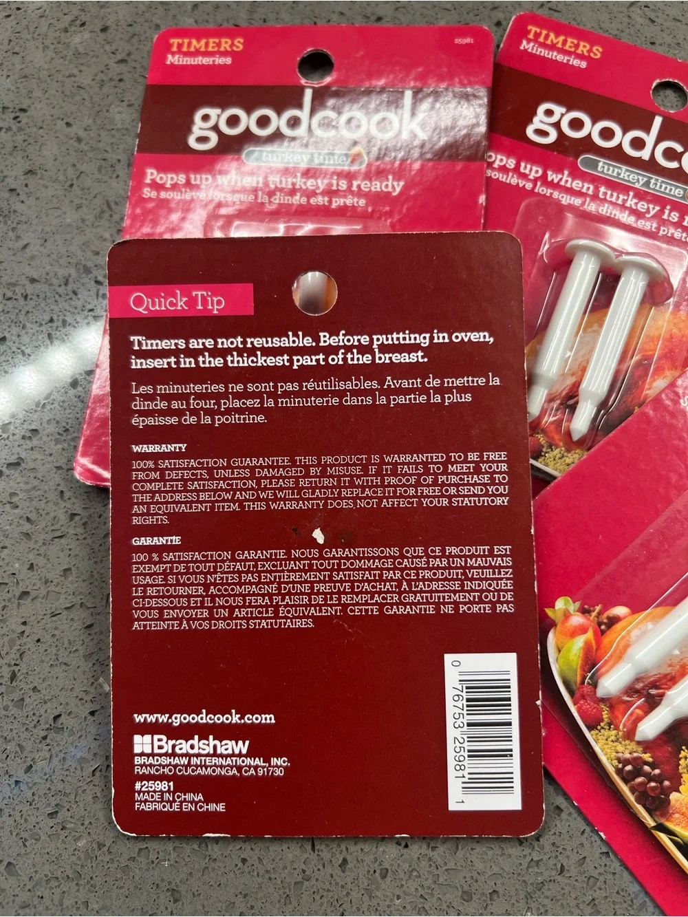 New! Goodcook White Turkey Timers - Pops Up When Turkey Is Ready (Set of 4)